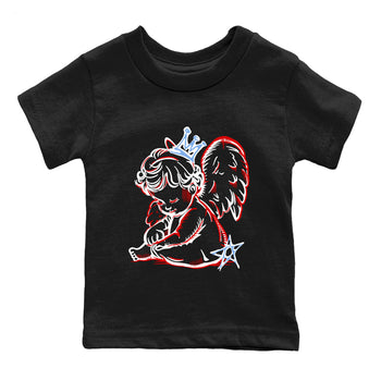 Sneaker match tees – Sneaker Tees To Match Air Jordan 5 Fire Red Shoes – Neon Angel Kids T-Shirt Black 2