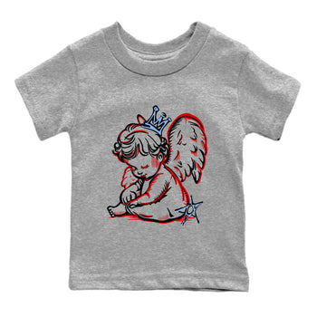 Sneaker match tees – Sneaker Tees To Match Air Jordan 5 Fire Red Shoes – Neon Angel Kids T-Shirt Heather Grey 2