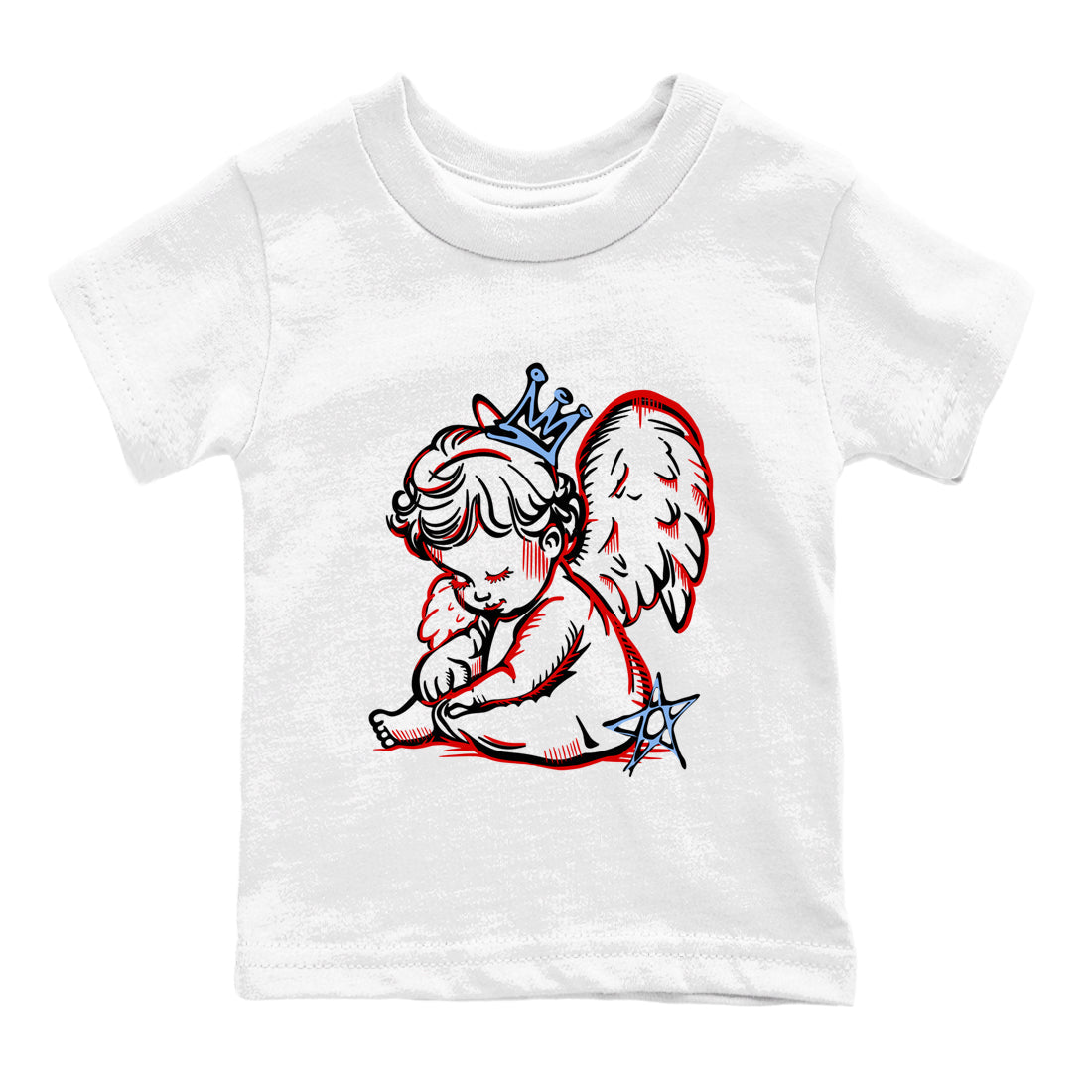 Sneaker match tees – Sneaker Tees To Match Air Jordan 5 Fire Red Shoes – Neon Angel Kids T-Shirt White 2