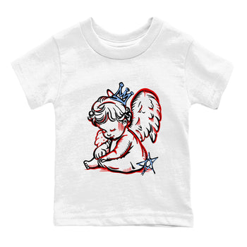 Sneaker match tees – Sneaker Tees To Match Air Jordan 5 Fire Red Shoes – Neon Angel Kids T-Shirt White 2