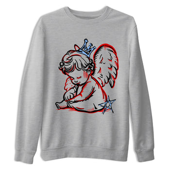 Sneaker match tees – Sneaker Tees To Match Air Jordan 5 Fire Red Shoes – Neon Angel Tee Heather Grey 2