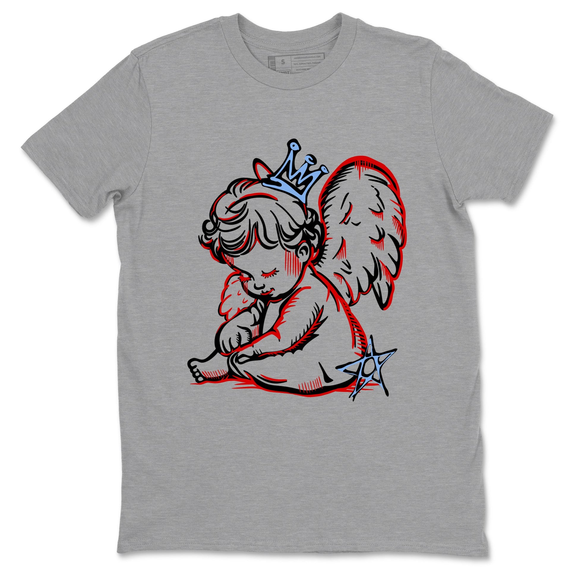Sneaker match tees – Sneaker Tees To Match Air Jordan 5 Fire Red Shoes – Neon Angel Tee Heather Grey 2