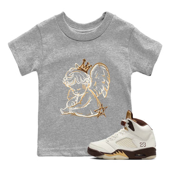 5s Golden Ticket shirts to match jordans  Neon Angel shirts to match jordans Air Jordan 5 Golden Ticket match shoes to clothes SNRT Sneaker Tees Youth Baby Heather Grey 1 tee
