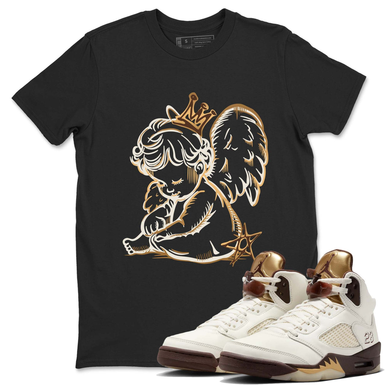 5s Golden Ticket shirts to match jordans  Neon Angel shirts to match jordans Air Jordan 5 Golden Ticket match shoes to clothes SNRT Sneaker Tees unisex cotton Natural 1 shirts