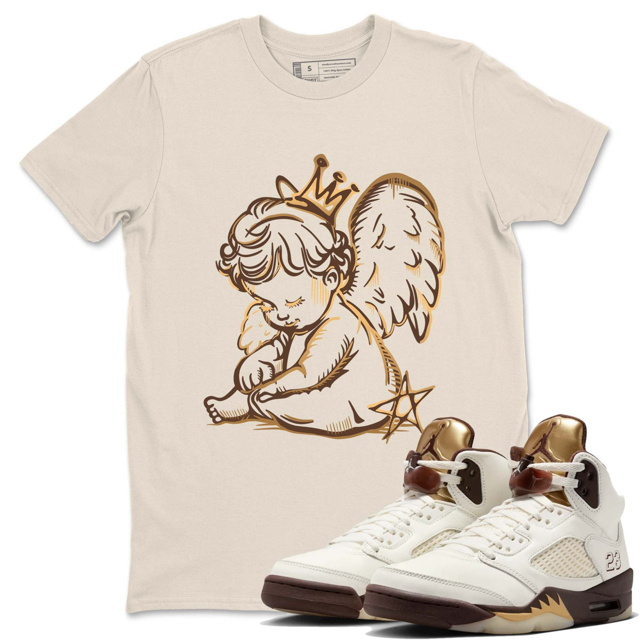 5s Golden Ticket shirts to match jordans  Neon Angel shirts to match jordans Air Jordan 5 Golden Ticket match shoes to clothes SNRT Sneaker Tees unisex cotton Natural 1 shirts