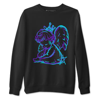 Neon Angel sneaker match t-shirt styled to complete your fit with the Air Jordan 5 Grape sneakers, shown in Black 2.
