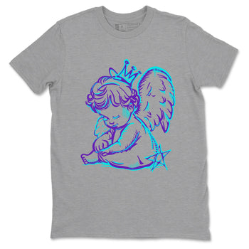 Neon Angel sneaker match t-shirt styled to complete your fit with the Air Jordan 5 Grape sneakers, shown in Heather Grey 2.