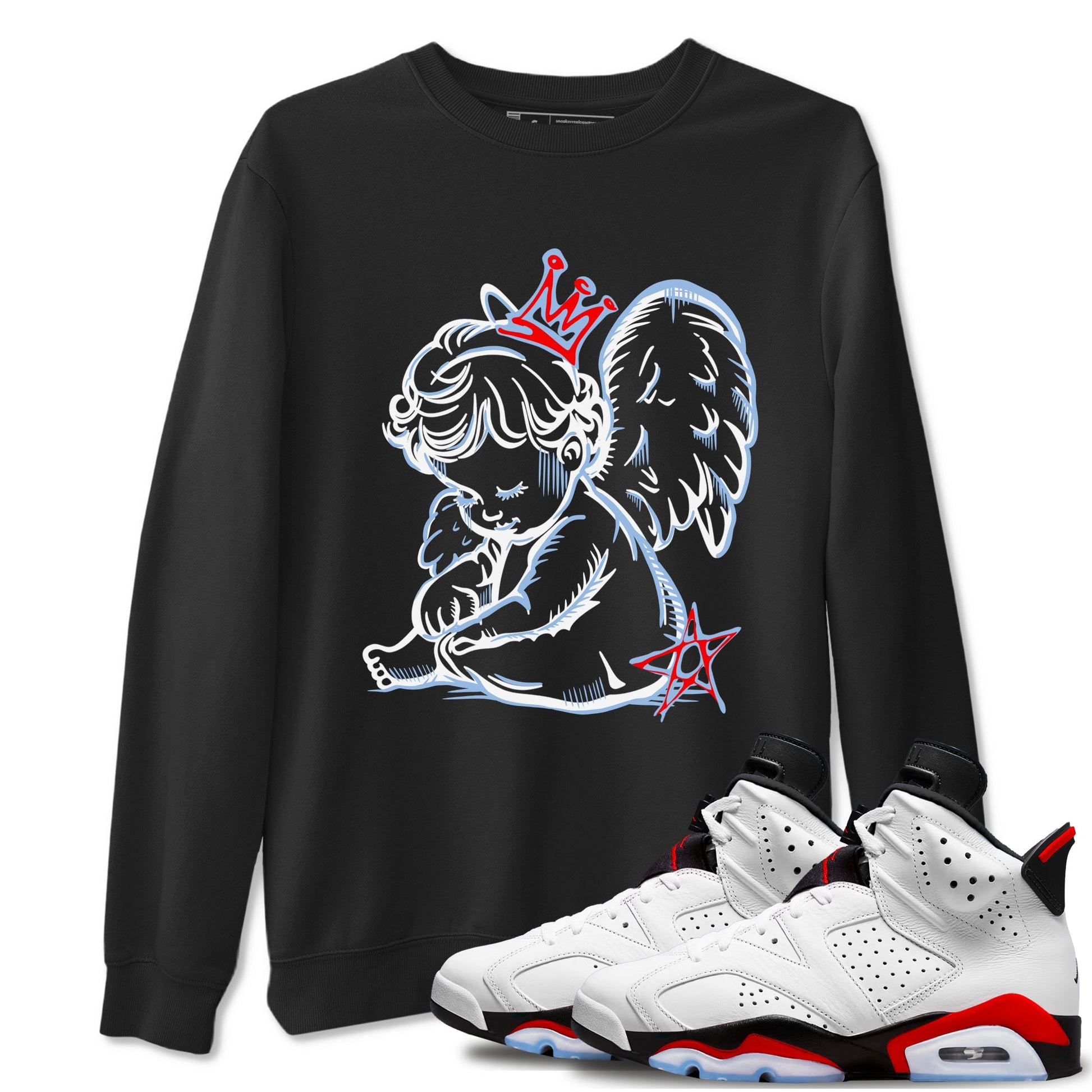 AJ6 Fire Red shirts to match jordans Neon Angel best t shirts to wear with jordans Air Jordan 6 Fire Red match shoes to clothes SNRT Sneaker Tees unisex cotton Black 1 shirts