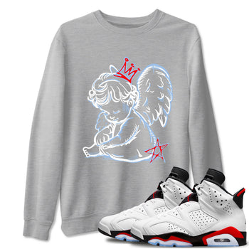 AJ6 Fire Red shirts to match jordans Neon Angel best t shirts to wear with jordans Air Jordan 6 Fire Red match shoes to clothes SNRT Sneaker Tees unisex cotton Heather Grey 1 shirts