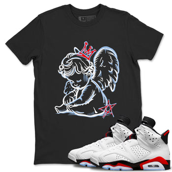 AJ6 Fire Red shirts to match jordans Neon Angel best t shirts to wear with jordans Air Jordan 6 Fire Red match shoes to clothes SNRT Sneaker Tees unisex cotton Black 1 shirts