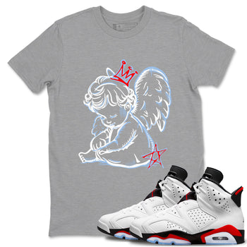 AJ6 Fire Red shirts to match jordans Neon Angel best t shirts to wear with jordans Air Jordan 6 Fire Red match shoes to clothes SNRT Sneaker Tees unisex cotton Heather Grey 1 shirts