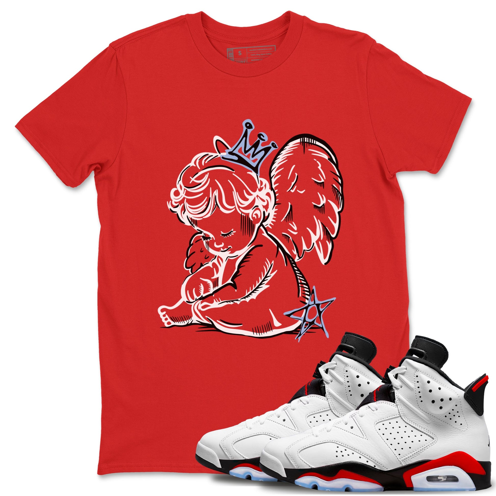 AJ6 Fire Red shirts to match jordans Neon Angel best t shirts to wear with jordans Air Jordan 6 Fire Red match shoes to clothes SNRT Sneaker Tees unisex cotton Red 1 shirts