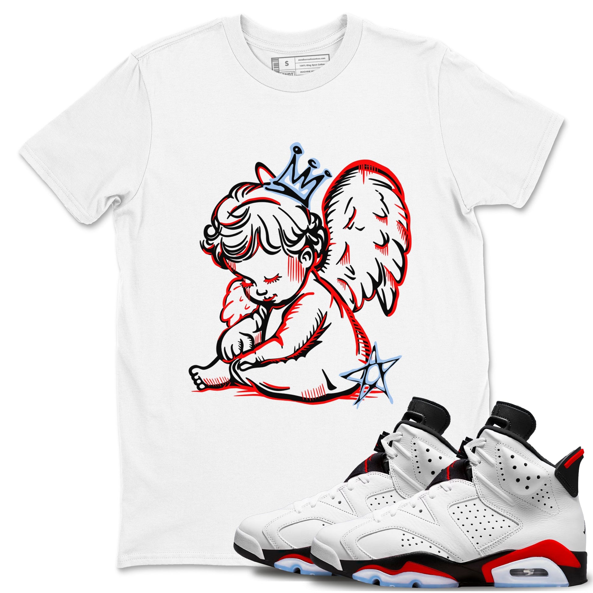 AJ6 Fire Red shirts to match jordans Neon Angel best t shirts to wear with jordans Air Jordan 6 Fire Red match shoes to clothes SNRT Sneaker Tees unisex cotton White 1 shirts