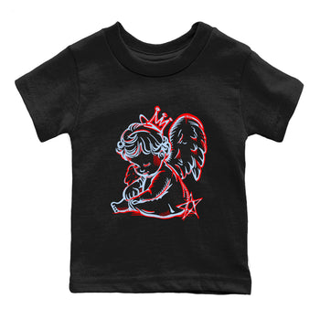 Sneaker match tees – Sneaker Tees To Match Air Jordan 6 Reverse Infrared Shoes – Neon Angel Kids T-Shirt Black 2