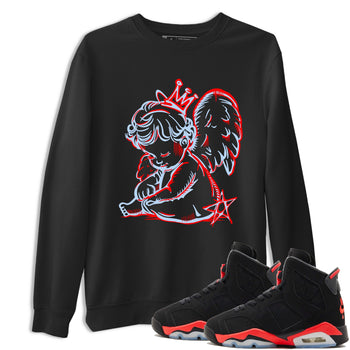 Sneaker match tees – Sneaker Tees To Match Air Jordan 6 Reverse Infrared Shoes – Neon Angel Tee Black 1