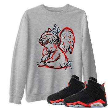 Sneaker match tees – Sneaker Tees To Match Air Jordan 6 Reverse Infrared Shoes – Neon Angel Tee Heather Grey 1