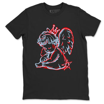 Sneaker match tees – Sneaker Tees To Match Air Jordan 6 Reverse Infrared Shoes – Neon Angel Tee Black 2