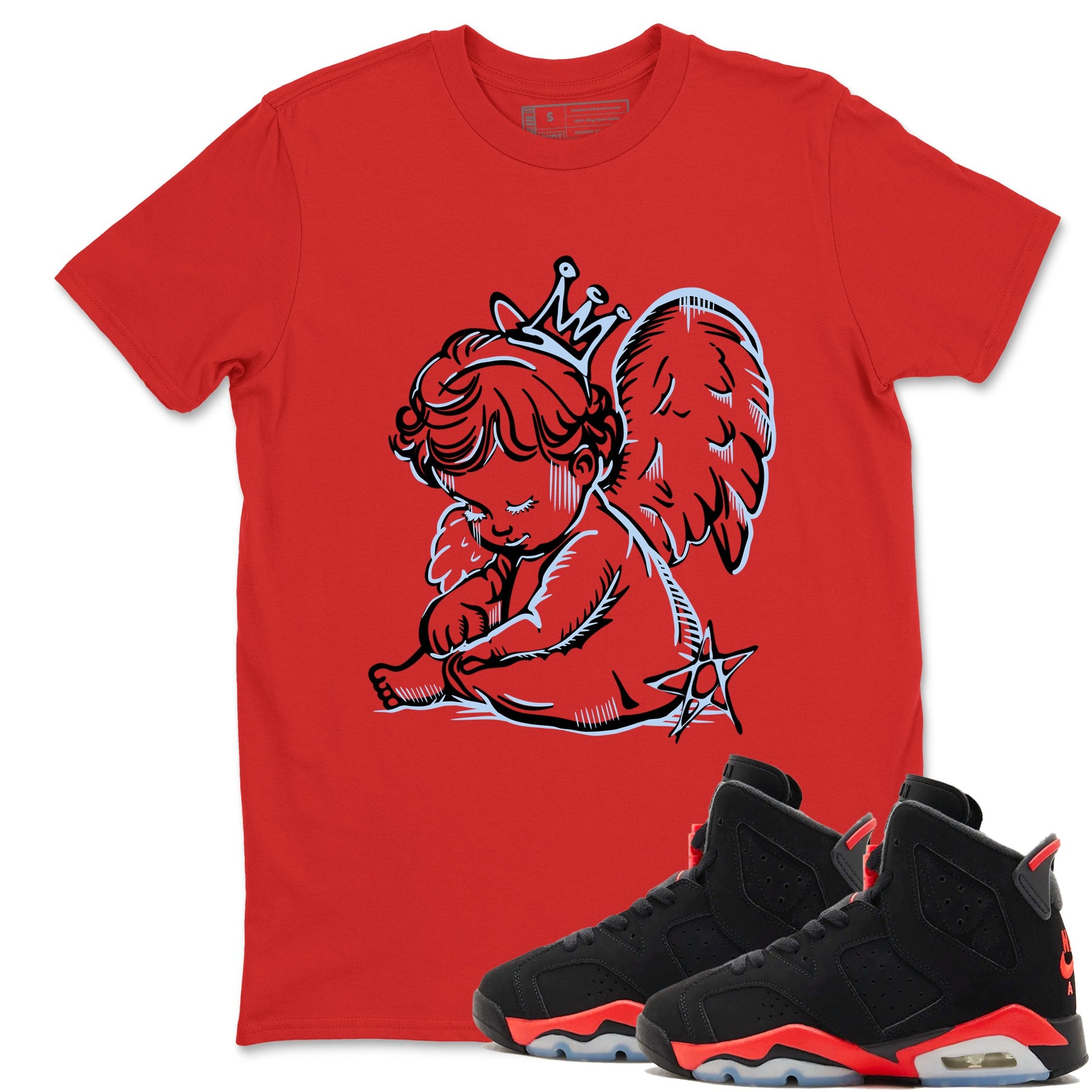 Sneaker match tees – Sneaker Tees To Match Air Jordan 6 Reverse Infrared Shoes – Neon Angel Tee Red 1