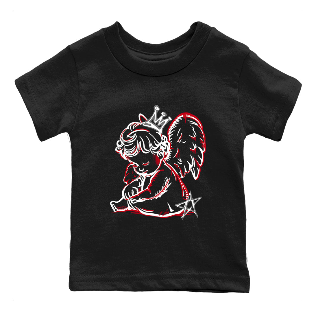 Sneaker match tees – Sneaker Tees To Match Air Jordan 8 Bunny Shoes Air Jordan 8 Bunny White and True Red – Neon Angel Kids T-Shirt Black 2