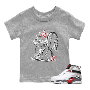 Sneaker match tees – Sneaker Tees To Match Air Jordan 8 Bunny Shoes Air Jordan 8 Bunny White and True Red – Neon Angel Kids T-Shirt Heather Grey 1