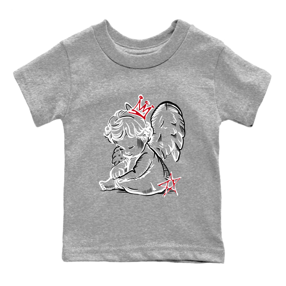 Sneaker match tees – Sneaker Tees To Match Air Jordan 8 Bunny Shoes Air Jordan 8 Bunny White and True Red – Neon Angel Kids T-Shirt Heather Grey 2