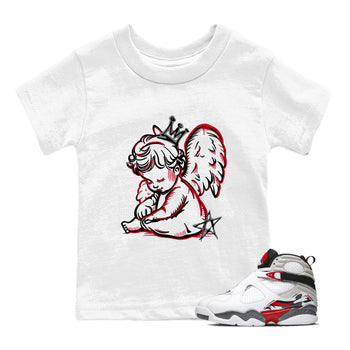 Sneaker match tees – Sneaker Tees To Match Air Jordan 8 Bunny Shoes Air Jordan 8 Bunny White and True Red – Neon Angel Kids T-Shirt White 1