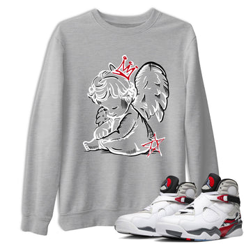 Sneaker match tees – Sneaker Tees To Match Air Jordan 8 Bunny Shoes Air Jordan 8 Bunny White and True Red – Neon Angel Tee Heather Grey 1
