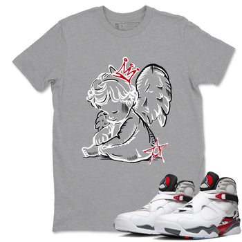 Sneaker match tees – Sneaker Tees To Match Air Jordan 8 Bunny Shoes Air Jordan 8 Bunny White and True Red – Neon Angel Tee Heather Grey 1