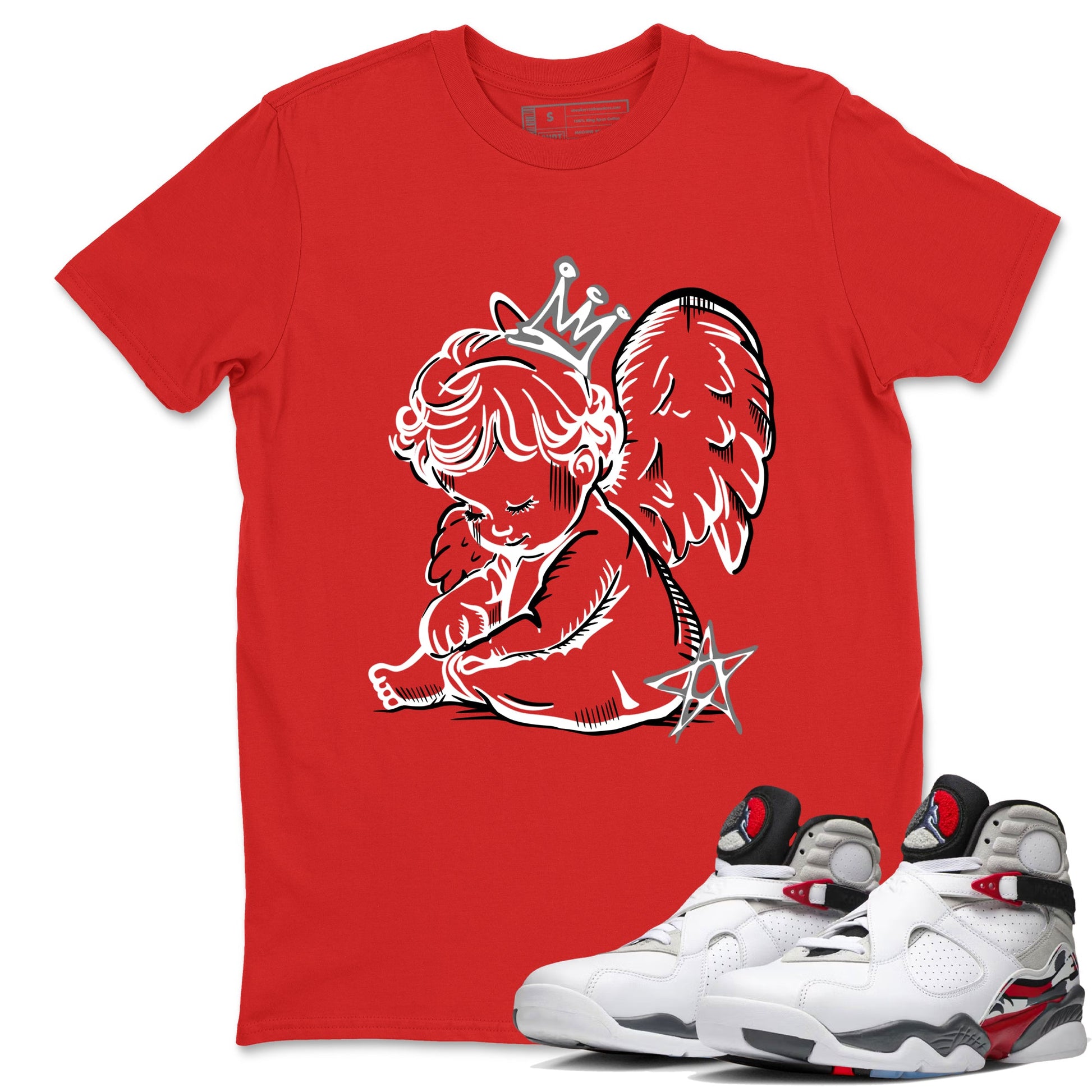 Sneaker match tees – Sneaker Tees To Match Air Jordan 8 Bunny Shoes Air Jordan 8 Bunny White and True Red – Neon Angel Tee Red 1