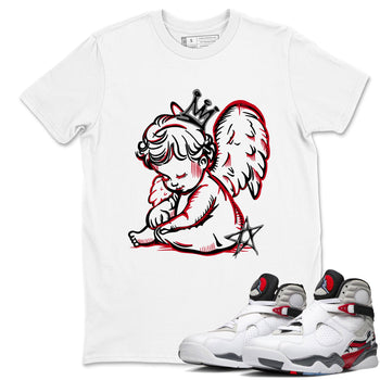 Sneaker match tees – Sneaker Tees To Match Air Jordan 8 Bunny Shoes Air Jordan 8 Bunny White and True Red – Neon Angel Tee White 1