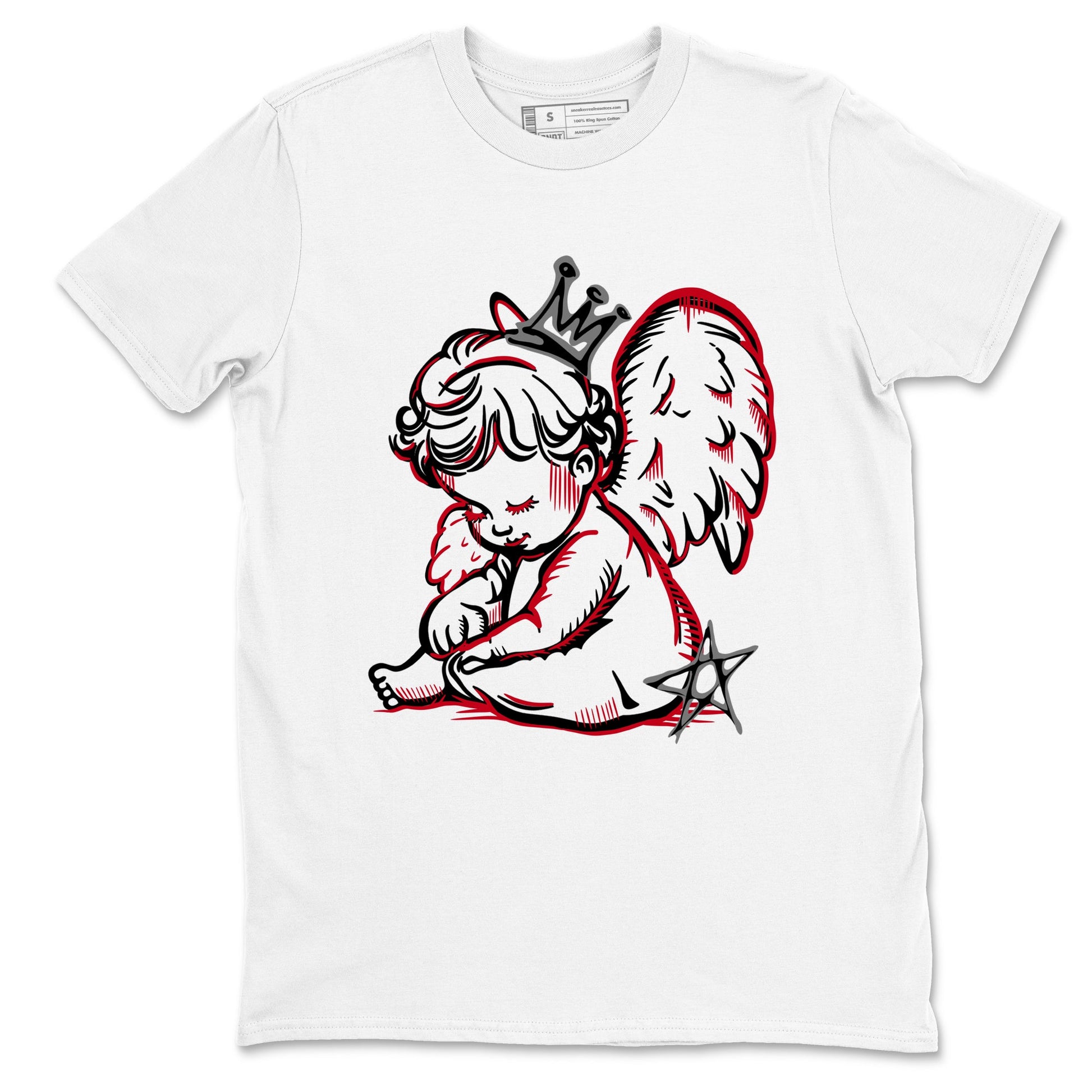Sneaker match tees – Sneaker Tees To Match Air Jordan 8 Bunny Shoes Air Jordan 8 Bunny White and True Red – Neon Angel Tee White 2