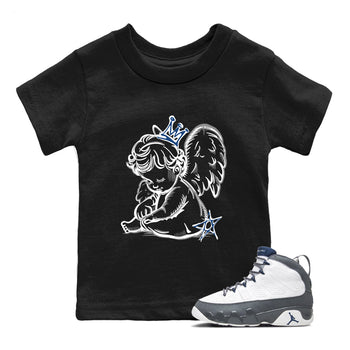 Sneaker match tees – Sneaker Tees To Match Air Jordan 9 Flint Grey Shoes – Neon Angel Kids T-Shirt Black 1