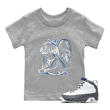 Sneaker match tees – Sneaker Tees To Match Air Jordan 9 Flint Grey Shoes – Neon Angel Kids T-Shirt Heather Grey 1
