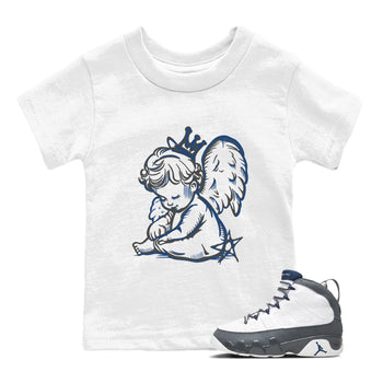 Sneaker match tees – Sneaker Tees To Match Air Jordan 9 Flint Grey Shoes – Neon Angel Kids T-Shirt White 1