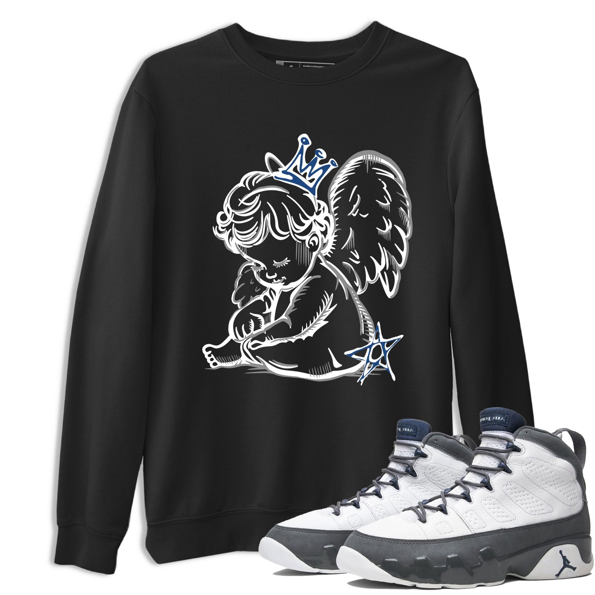 Sneaker match tees – Sneaker Tees To Match Air Jordan 9 Flint Grey Shoes – Neon Angel Tee Black 1