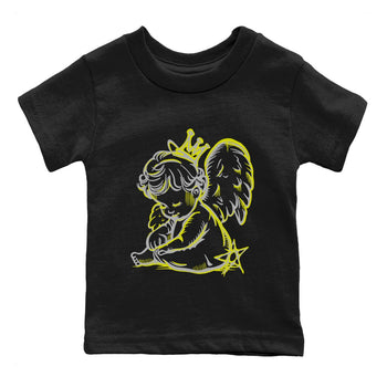 Neon Angel baby and kids t-shirt crafted for little sneakerheads to shine with the Air Max 90 Cyber sneakers, displayed in Black 2.