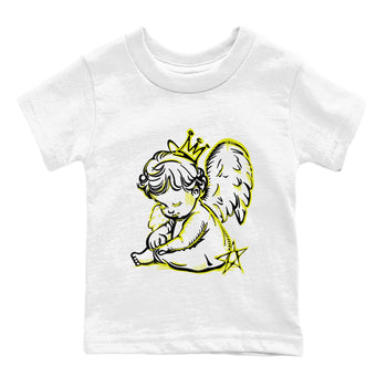 Neon Angel baby and kids t-shirt crafted for little sneakerheads to shine with the Air Max 90 Cyber sneakers, displayed in White 2.