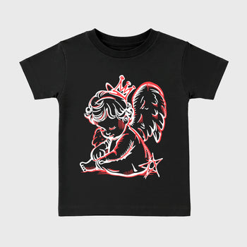 Sneaker match tees – Sneaker Tees To Match Air Max 90 Infrared Shoes – Neon Angel Kids T-Shirt Black 2
