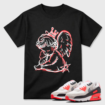 Sneaker match tees – Sneaker Tees To Match Air Max 90 Infrared Shoes – Neon Angel Tee Black 1
