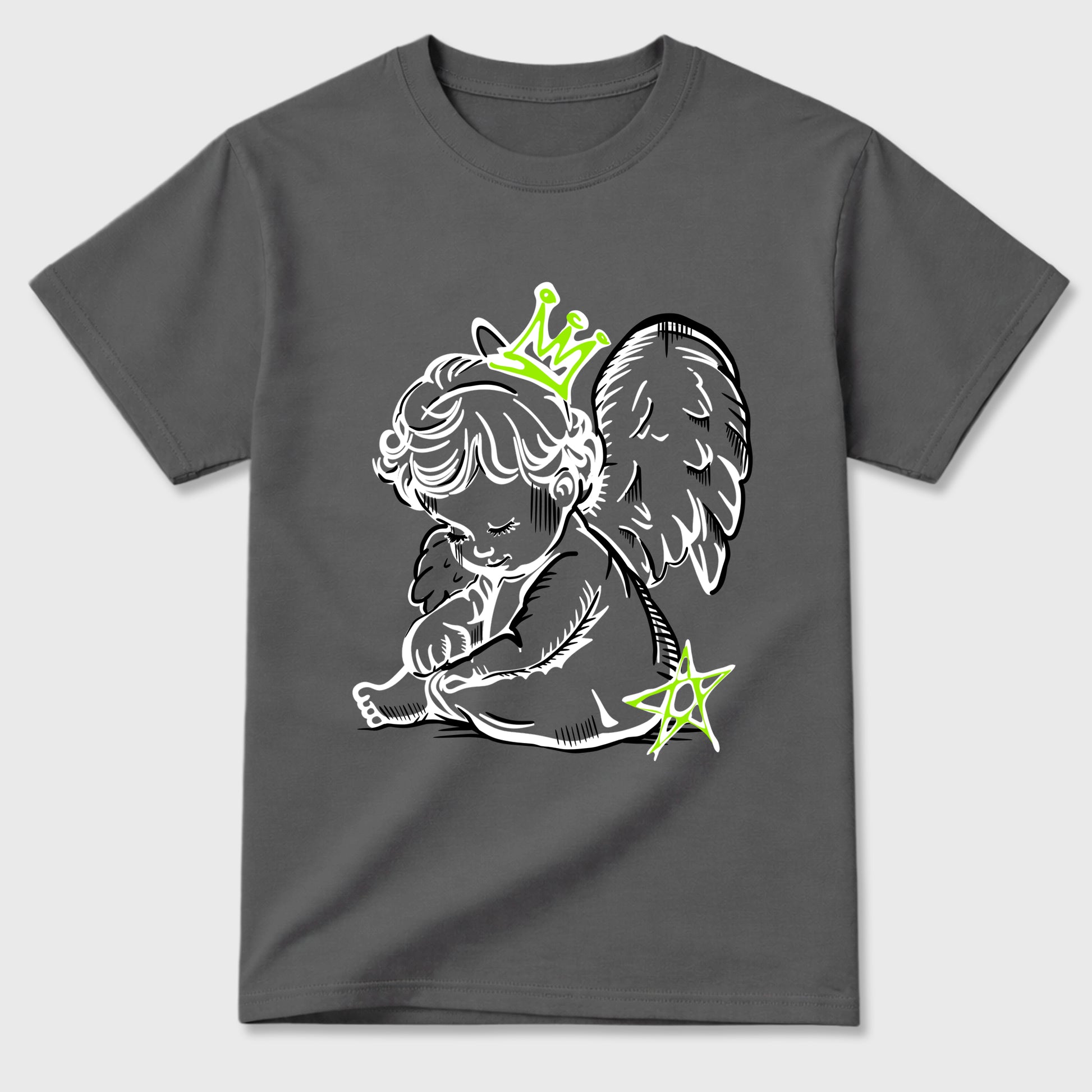 Sneakerfit graphic tee destination – Sneaker Tees To Match Air Max 90 Neon Yellow Sneakers – Neon Angel Tee Cool Grey 2