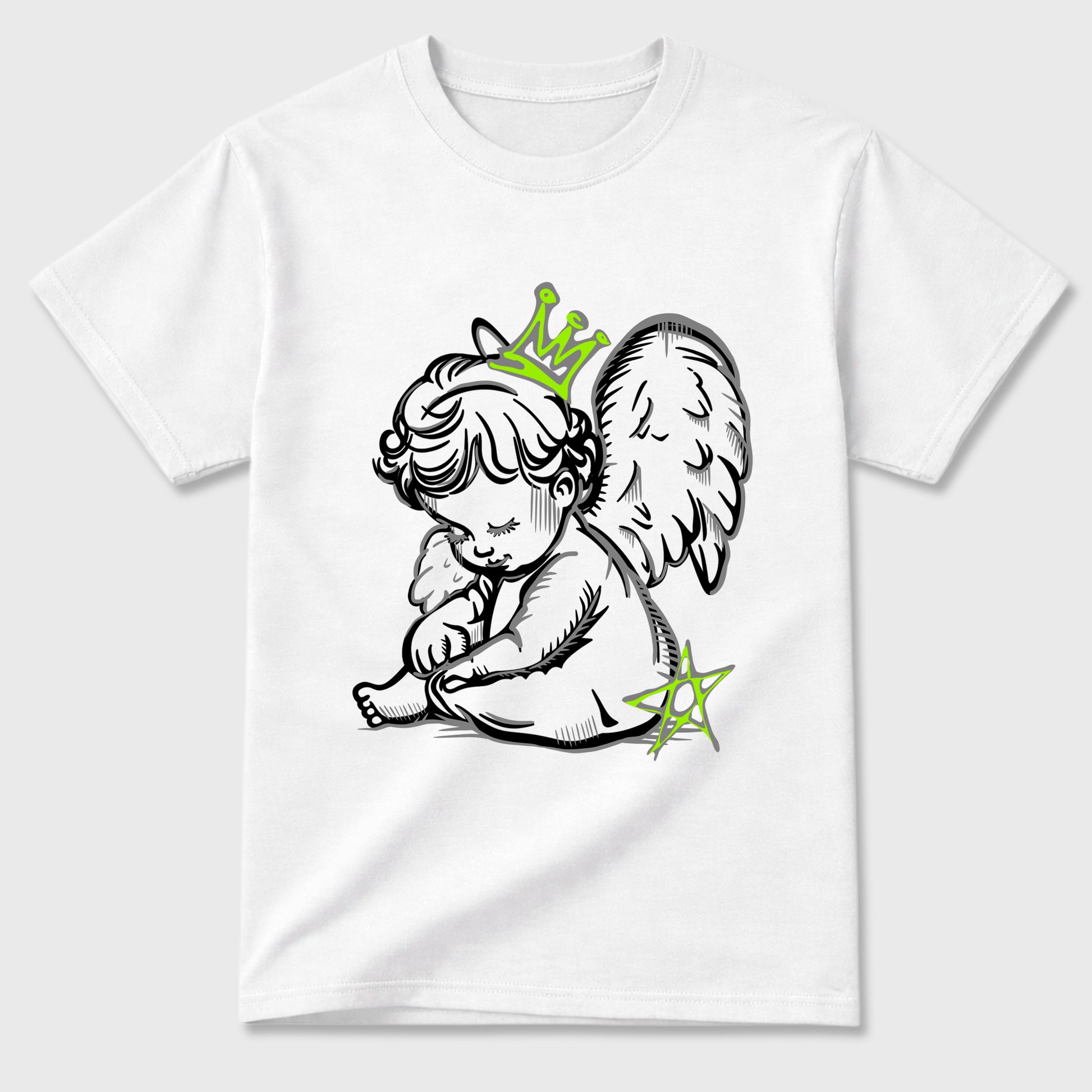 Sneakerfit graphic tee destination – Sneaker Tees To Match Air Max 90 Neon Yellow Sneakers – Neon Angel Tee White 2