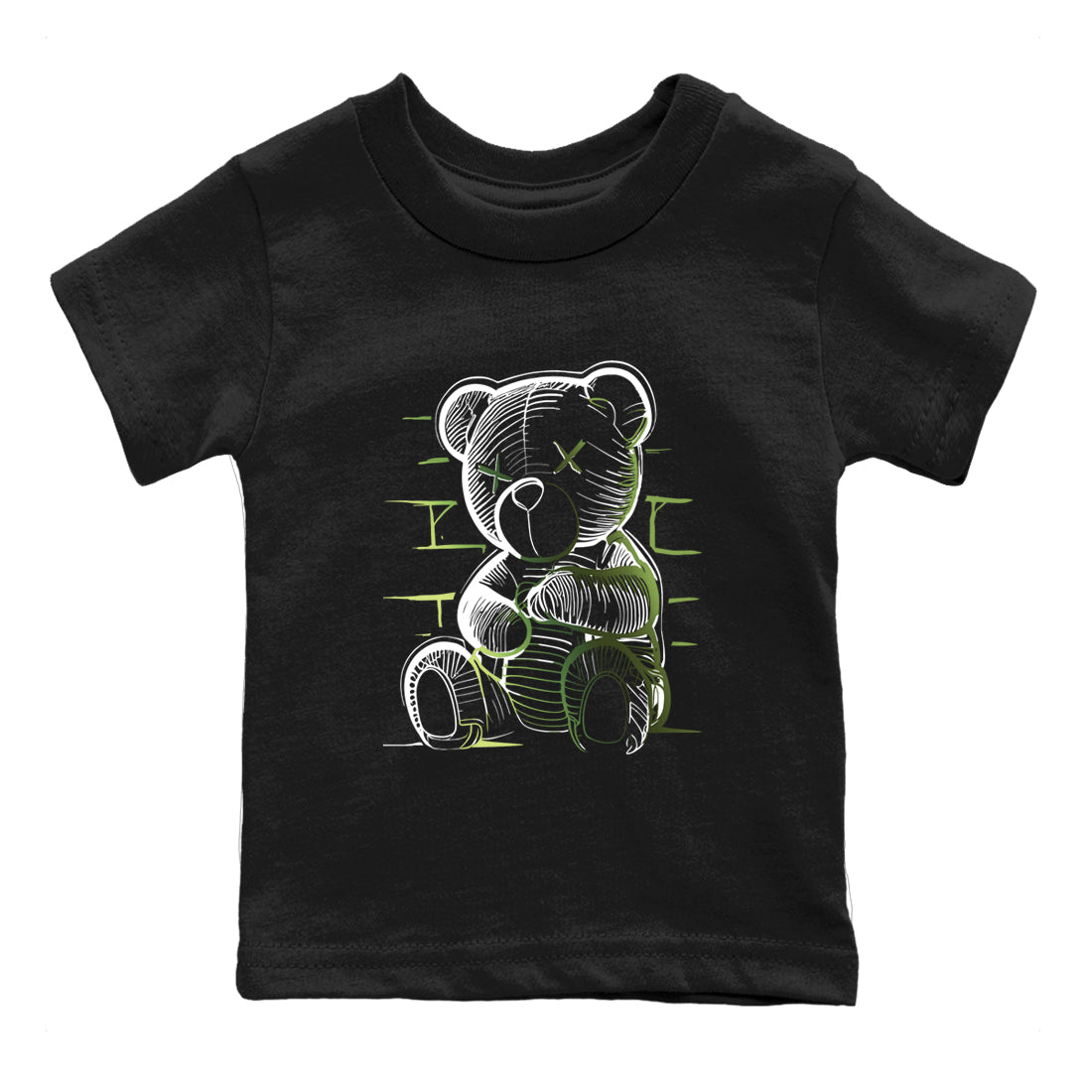 Sneaker match tees – Sneaker Tees To Match Air Foamposite One Pine Green Shoes – Neon Bear Kids T-Shirt Black 2