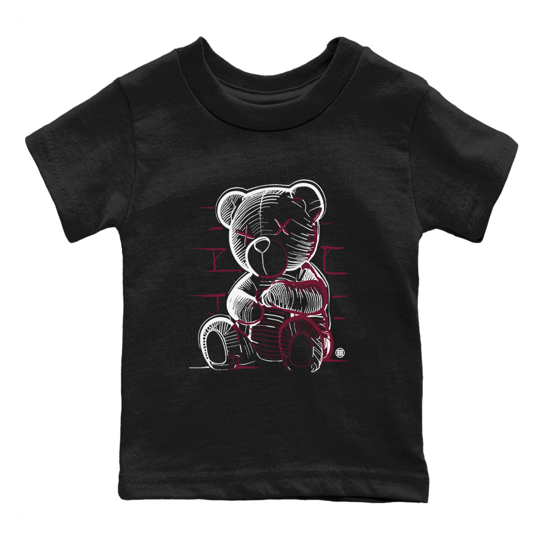 Air Jordan 1 High OG Metallic Burgundy shirts to match jordans Neon Bear sneaker match tees Air Jordan 1 Metallic Burgundy SNRT Sneaker Tees streetwear brand Baby and Youth Black 2 cotton tee