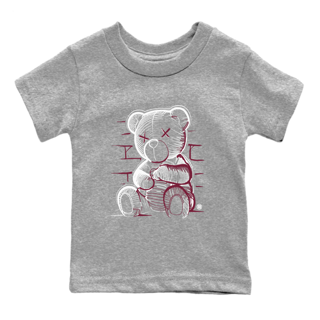 Air Jordan 1 High OG Metallic Burgundy shirts to match jordans Neon Bear sneaker match tees Air Jordan 1 Metallic Burgundy SNRT Sneaker Tees streetwear brand Baby and Youth Heather Grey 2 cotton tee