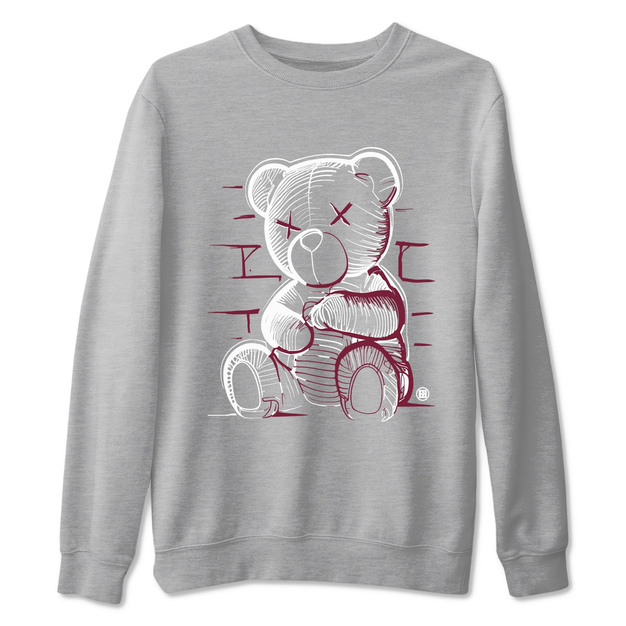 Air Jordan 1 High OG Metallic Burgundy shirts to match jordans Neon Bear sneaker match tees Air Jordan 1 Metallic Burgundy SNRT Sneaker Tees streetwear brand Heather Grey 2 unisex cotton tee