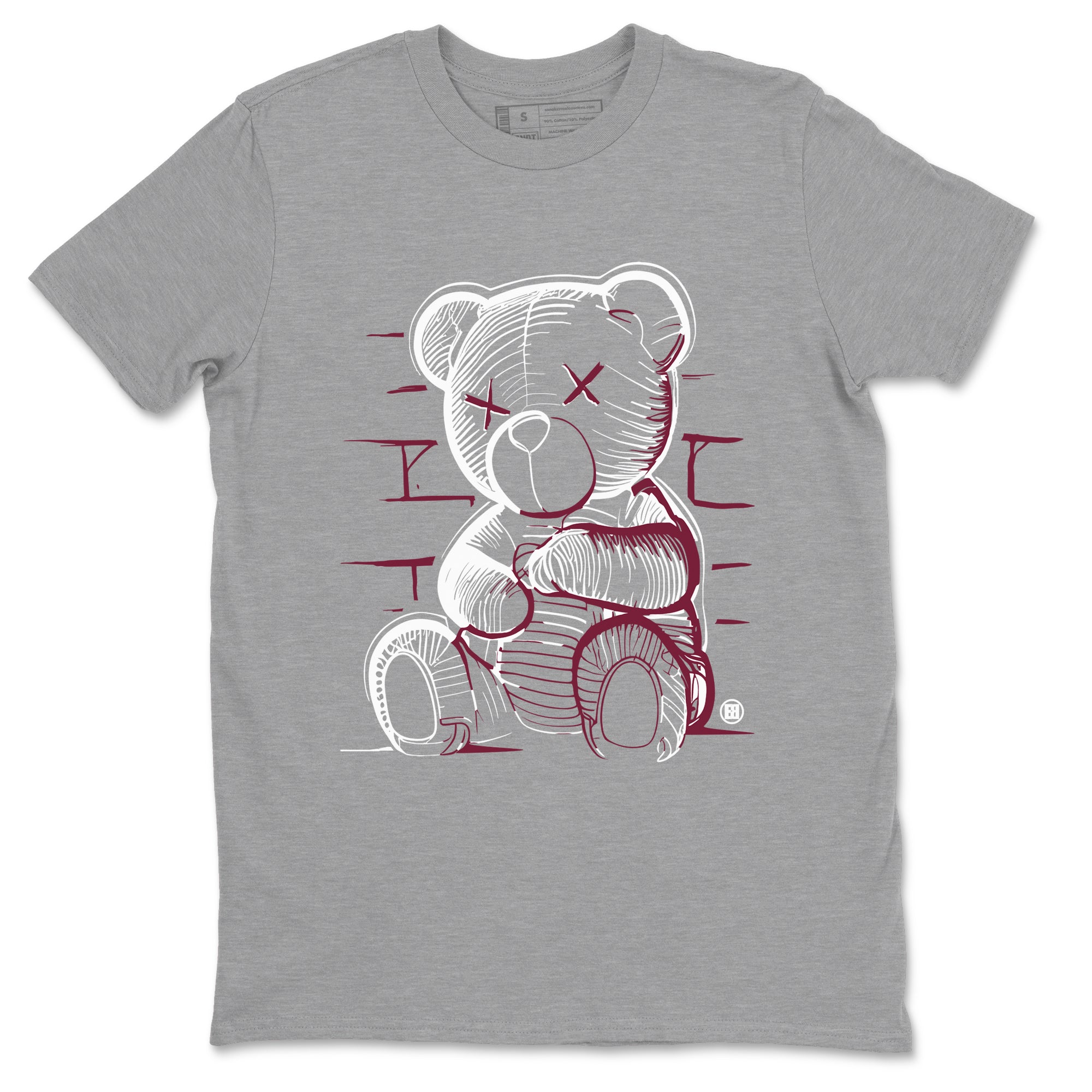 Air Jordan 1 High OG Metallic Burgundy shirts to match jordans Neon Bear sneaker match tees Air Jordan 1 Metallic Burgundy SNRT Sneaker Tees streetwear brand Heather Grey 2 unisex cotton tee