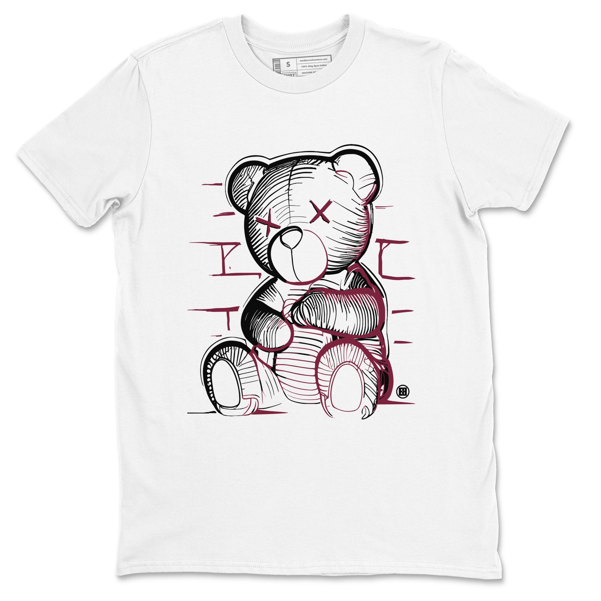 Air Jordan 1 High OG Metallic Burgundy shirts to match jordans Neon Bear sneaker match tees Air Jordan 1 Metallic Burgundy SNRT Sneaker Tees streetwear brand White 2 unisex cotton tee