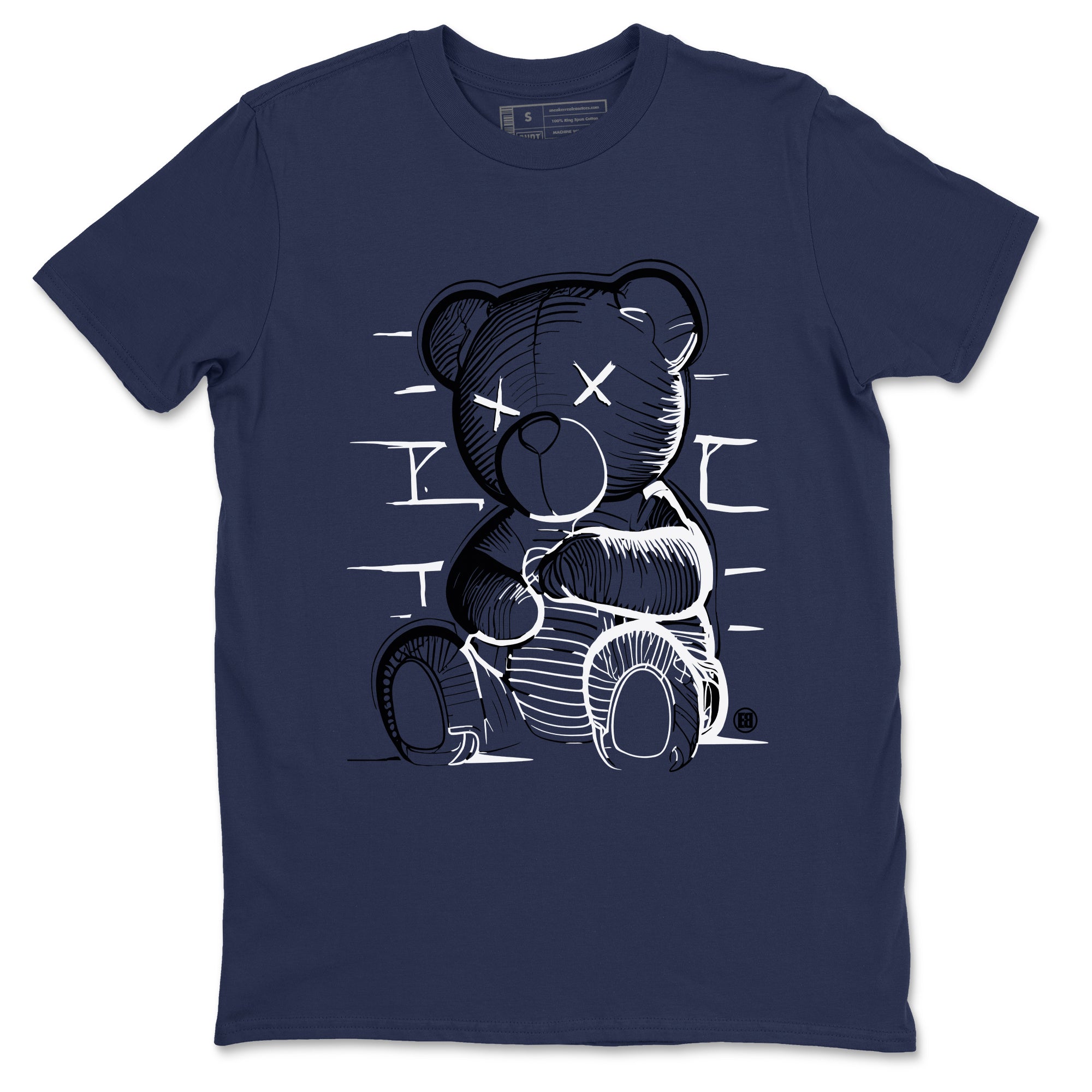 1s Midnight Navy shirts to match jordans Neon Bear sneaker match tees Air Jordan 1 Midnight Navy match shoes to clothes SNRT Sneaker Tees unisex cotton Navy 2 shirts
