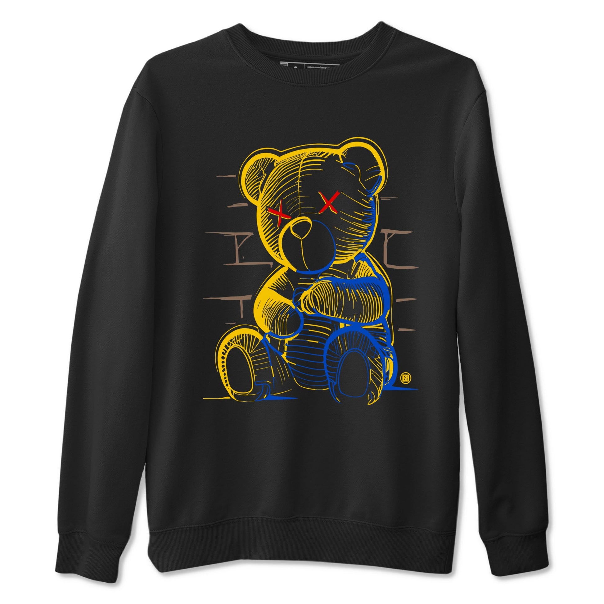 1s Travis Scott Canary shirt to match jordans Neon Bear sneaker tees Air Jordan 1 Travis Scott Canary SNRT Sneaker Release Tees unisex cotton Black 2 crew neck shirt