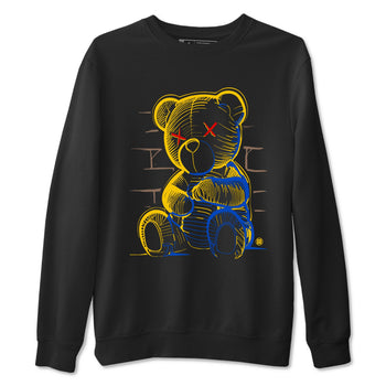 1s Travis Scott Canary shirt to match jordans Neon Bear sneaker tees Air Jordan 1 Travis Scott Canary SNRT Sneaker Release Tees unisex cotton Black 2 crew neck shirt